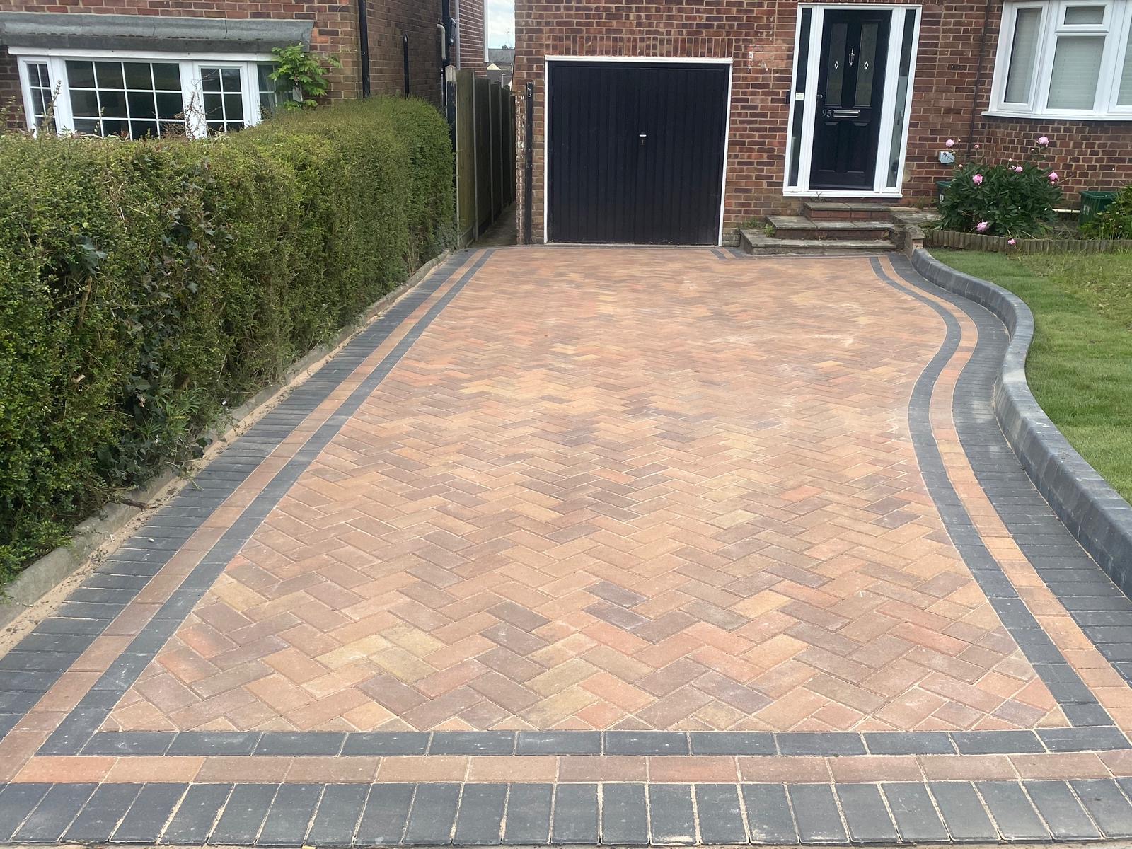 Carefully finished block paving driveway